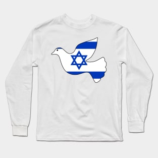 Israel Flag Peace Dove Long Sleeve T-Shirt